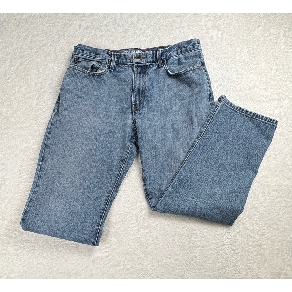 Eddie Bauer Mens Straight Leg Jeans 36x30 Medium Wash Blue‎ Denim